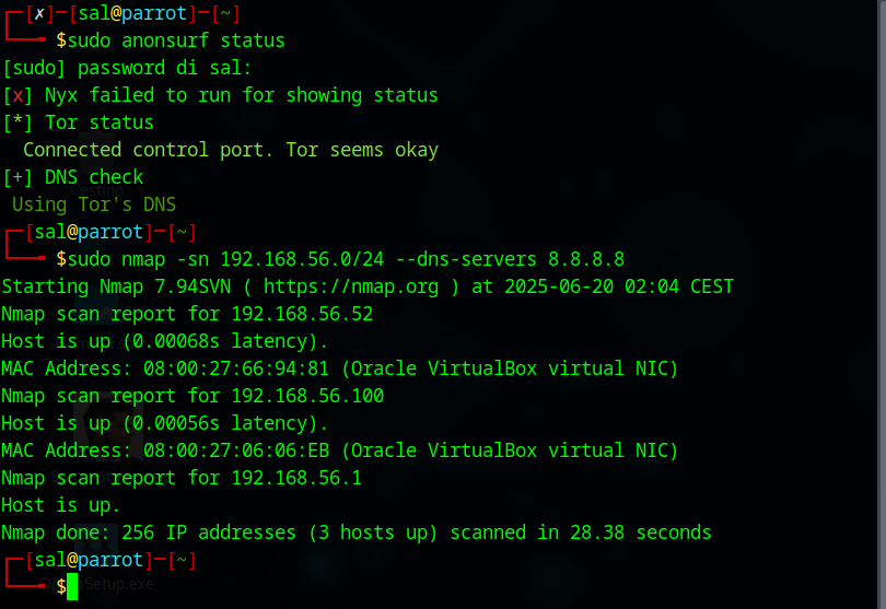 Nmap con Anonsurf