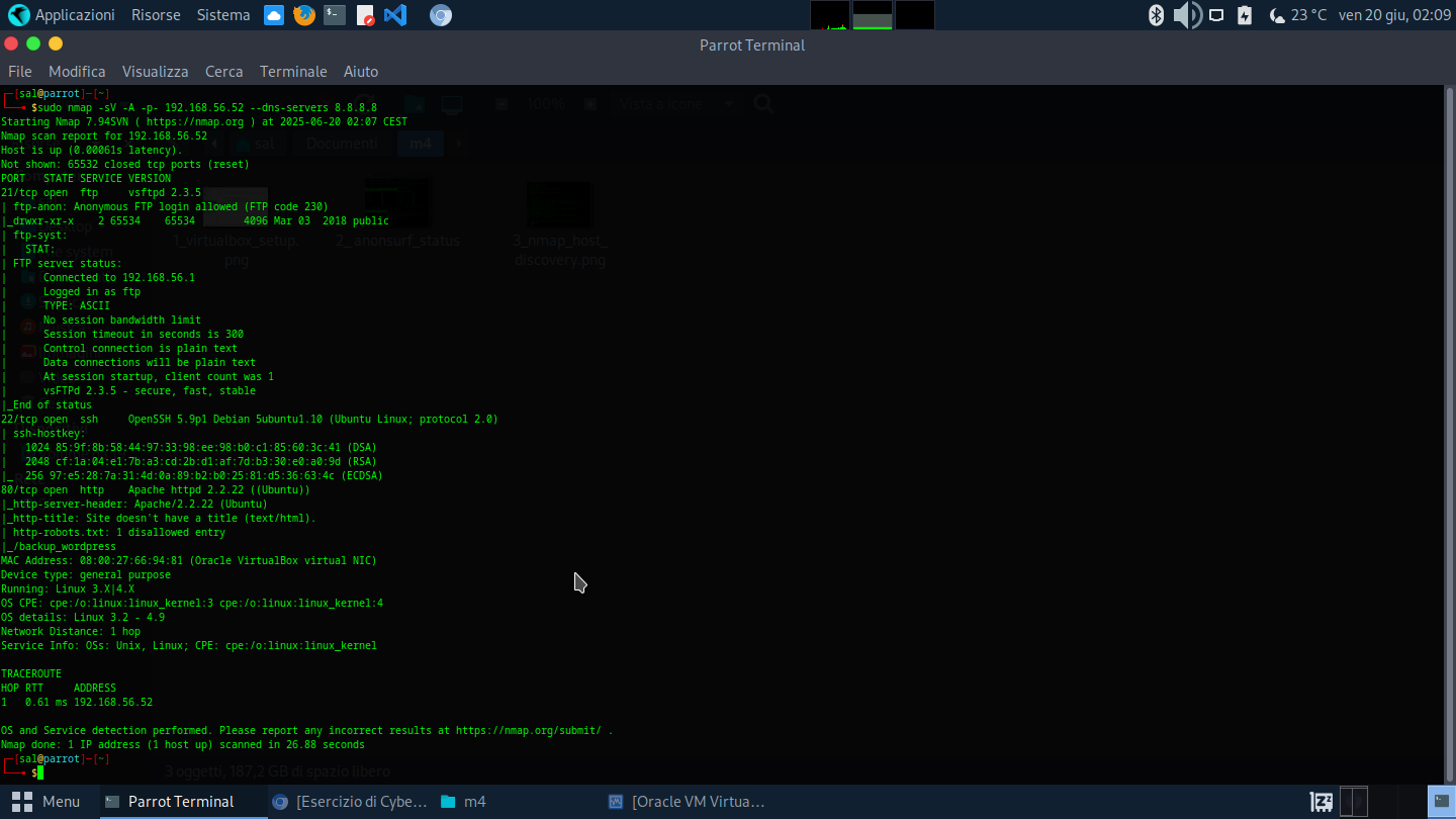 output di Nmap
